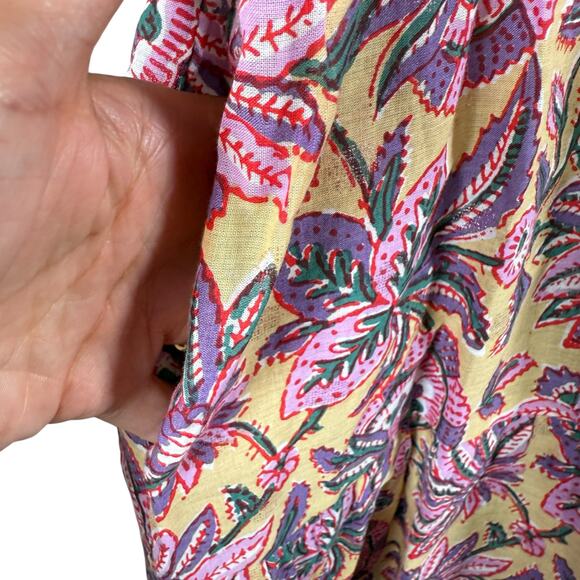 Lola Australia Pacific Dress Malta Pink Yellow Floral Boho Midi XS - Picture 5 of 15